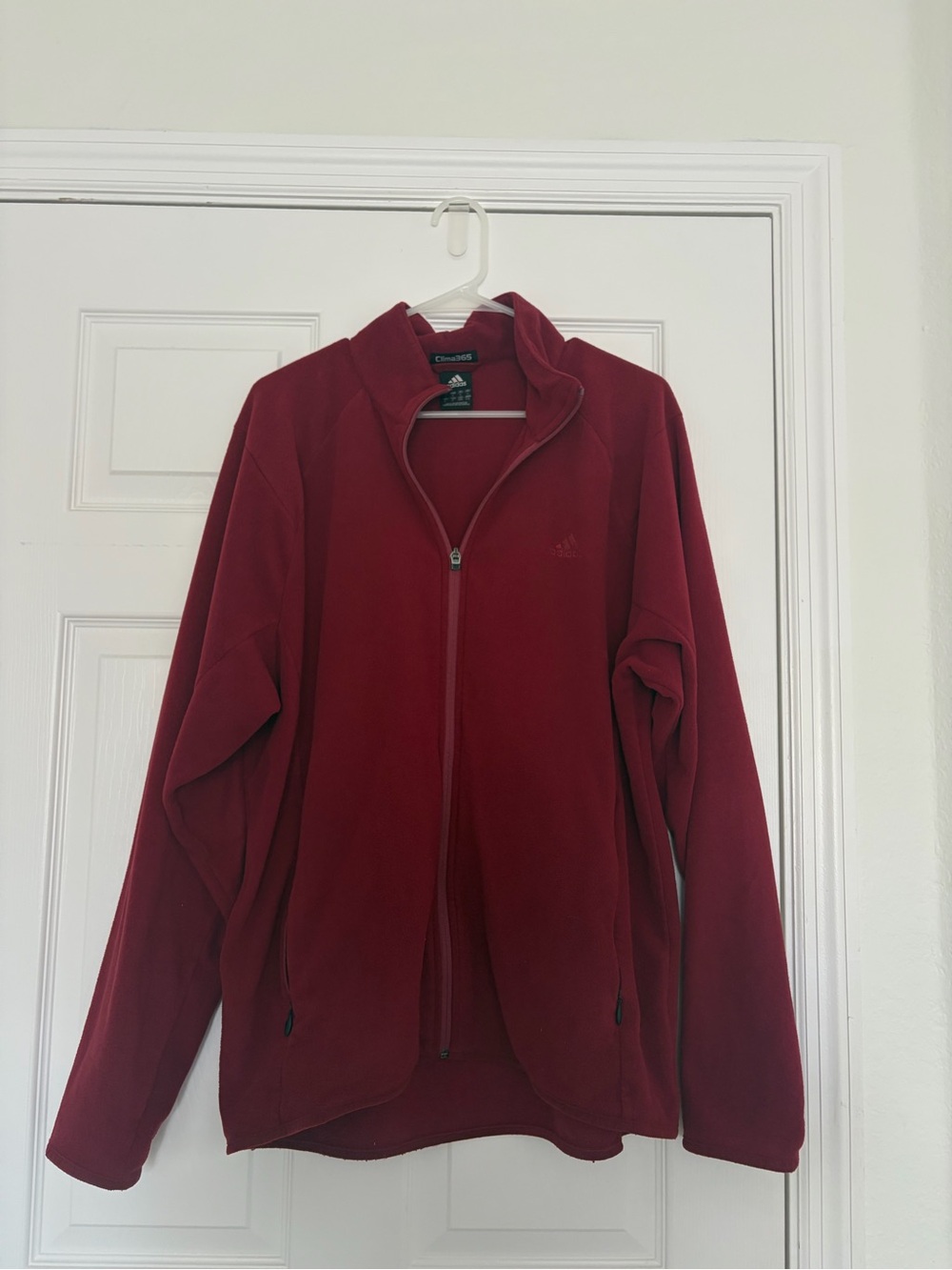 adidas red Full-Zip Fleece Jacket